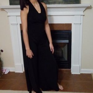 Cache size small black halter jumpsuit